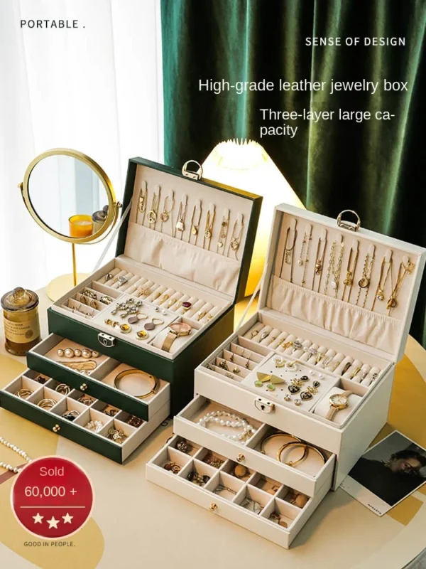 High End Jewelry Organizer Box With Large Capacity And Exquisite Design For Necklaces And Earrings