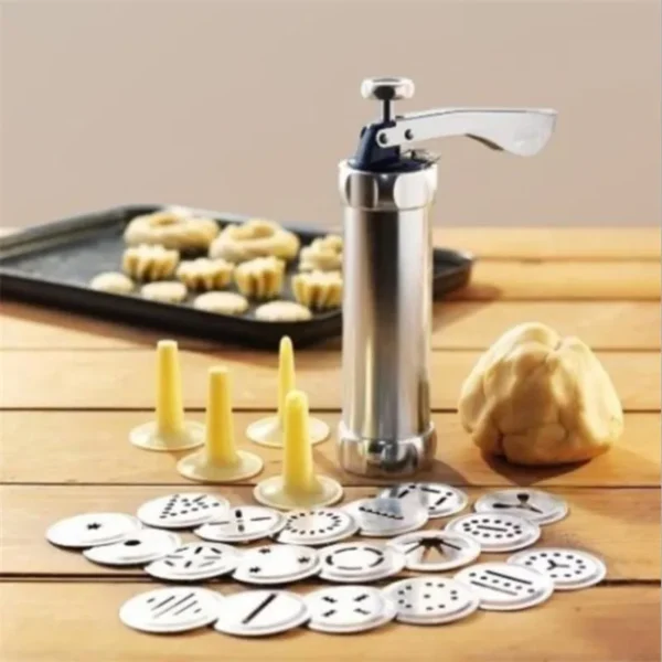 Hot Manual Cookie Press Stamps Set Baking Tools 24 In 1 With 4 Nozzles 20 Cookie 1