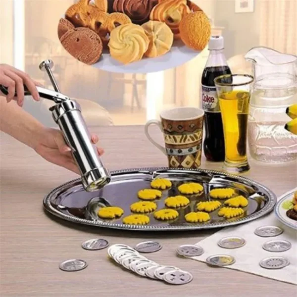 Hot Manual Cookie Press Stamps Set Baking Tools 24 In 1 With 4 Nozzles 20 Cookie 4