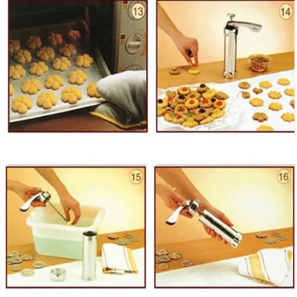 Hot Manual Cookie Press Stamps Set Baking Tools 24 In 1 With 4 Nozzles 20 Cookie 5