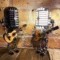 Hot Sale Vintage Microphone Robot Lamp Play Guitar Desk Led Lamp Light Vintage Miniatures Crafts Lighting