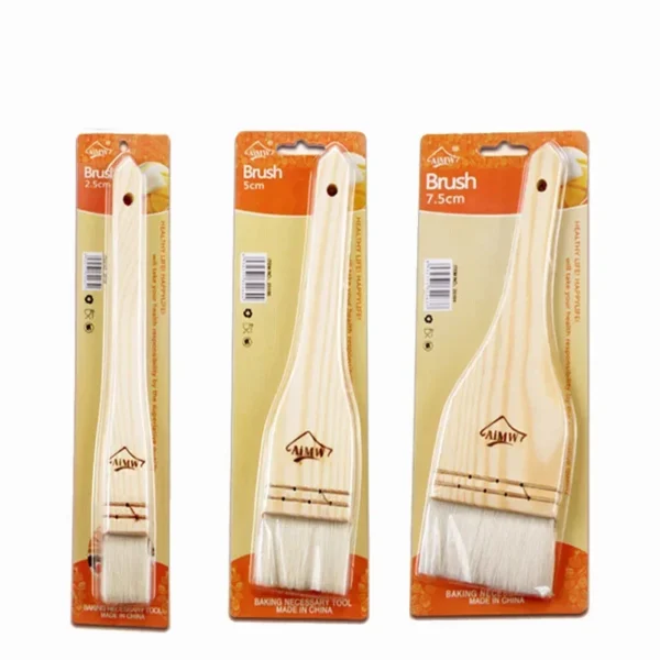 Household Mooncake Pastry Brush Wooden Handle Wool Barbecue Brush Oil Brush Baking Accessories Kitchen Cooking Tools 2