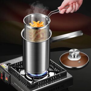 Household Small Fryer With Filter German 304 Stainless Steel Fryer Heightened And Deepened Oil Saving Pan