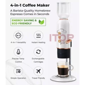 Itop 19 Bar Portable Coffee Maker With Ground Coffee Nespresso Capsule Dolce Gusto Capsule Tea 4