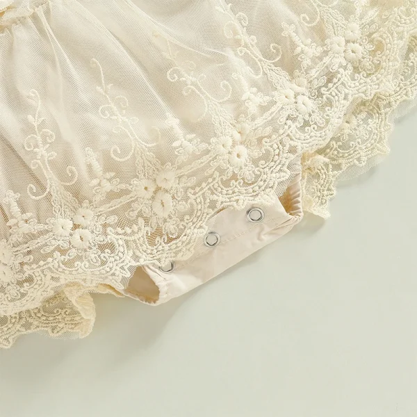 Infant Baby Girl Summer Romper Floral Lace Embroidery Romper Dress Straps Sleeveless Sweet Triangle Bottom Jumpsuit 5