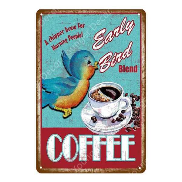 Italia caffe paris cafe italiano coffee metal tins pub club hotel shop decor vintage wall art 1