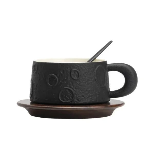 Japanese Coffee Cup Saucer Ceramic Mug High Appearance Level Crater Latte Cup Home Breakfast Cup 4