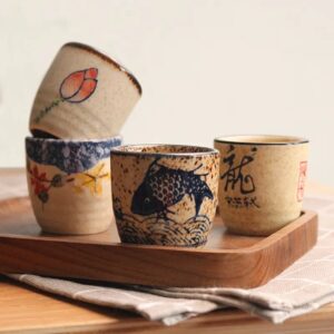 Japanese Style Ceramic Antique White Wine Cup Sake Set Home Retro Coffee Cup Wine Pot Shochu