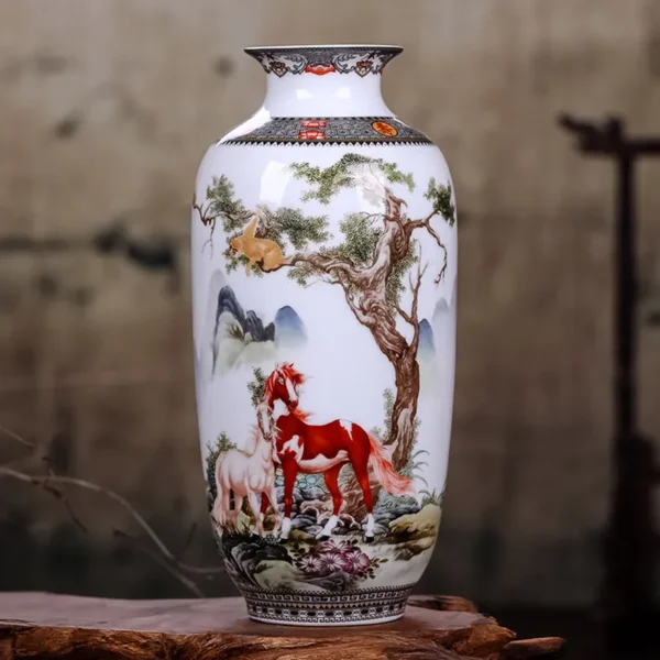 Jingdezhen Ceramic Vase Vintage Chinese Traditional Vases Home Decoration Animal Vase Fine Smooth Surface Furnishing Articles 3