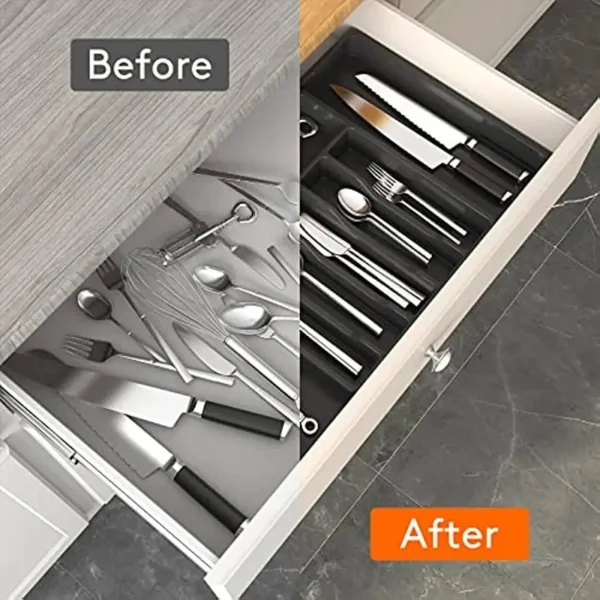 Kitchen Plastic Drawer Organize Holder Expandable Drawer Organizers Fork Spoon Divider Kitchen Drawer Cutlery Organizer 1