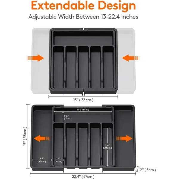 Kitchen Plastic Drawer Organize Holder Expandable Drawer Organizers Fork Spoon Divider Kitchen Drawer Cutlery Organizer 4