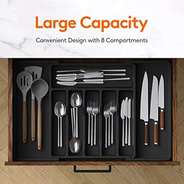 Kitchen Plastic Drawer Organize Holder Expandable Drawer Organizers Fork Spoon Divider Kitchen Drawer Cutlery Organizer