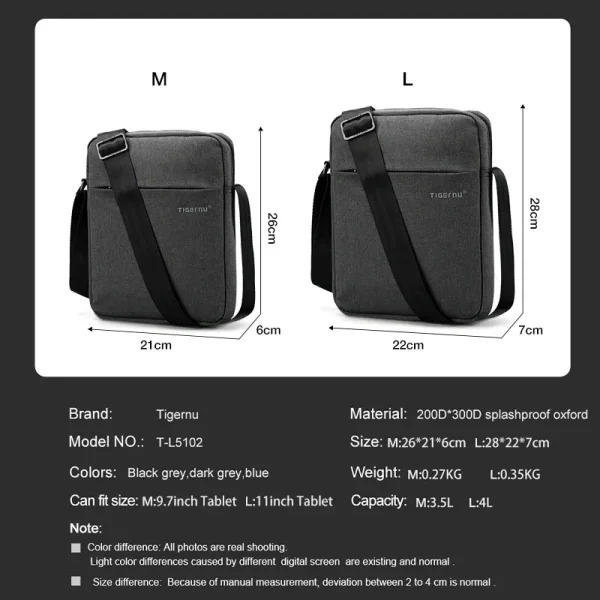 Lifetime Warranty New Men Messenger Bag High Quality Waterproof Shoulder Bag For Men Business Travel Crossbody 1