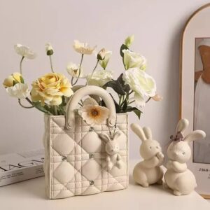 Light Luxury Handheld Resin Rabbit Vase Decoration Living Room Flower Arrangement Dry Flower Home High Beauty