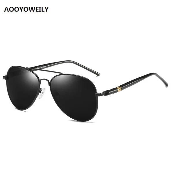 Luxury Men S Polarized Sunglasses Driving Sun Glasses For Men Women Brand Designer Male Vintage Black 1