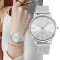 Luxury Women Watches 2023 New Stylish Silver Minimalist Business Ladies Quartz Watch Breathable Leather Steel Clock