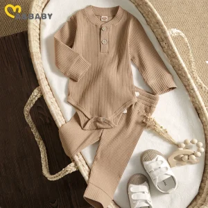 Ma Baby 0 24m Newborn Infant Knit Baby Boy Girl Clothes Set Long Sleeve Button Romper