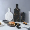 Marble Matte Gold Black And White Ceramic Tableware Plate Cold Dish Plate Western Steak Plate Fruit 300x300