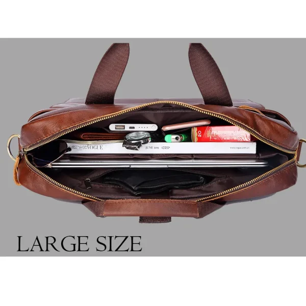 Men Genuine Leather Handbags Casual Leather Laptop Bags Male Business Travel Messenger Bags Men S Crossbody 4