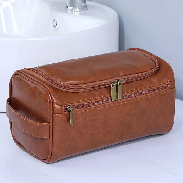 Men Vintage Luxury Toiletry Bag Travel Necessary Business Cosmetic Makeup Cases Male Hanging Storage Organizer Wash 1