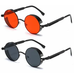 Metal Steampunk Sunglasses Men Women Fashion Round Glasses Brand Designer Vintage Sun Glasses High Quality Oculos