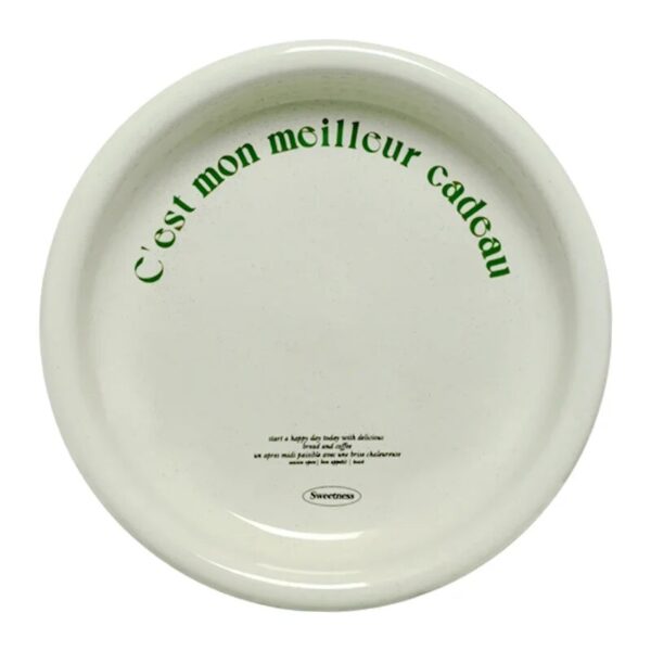 Milk Green Ceramic Tableware Vintage Home Salad Bowl Breakfast Plate Senior Sense Of One Person Food 4