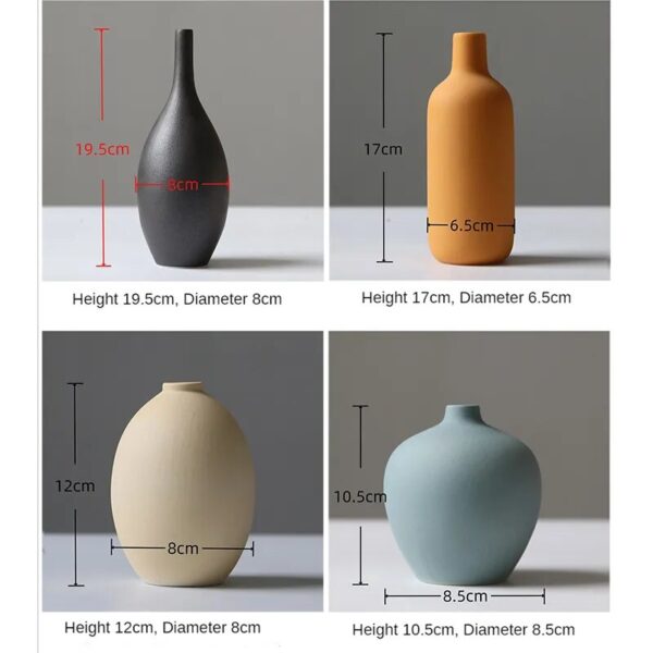 Morandi Color Porcelain Vase Colorful Ceramic Vase Living Room Cabinet Decoration Matte Colored Tabletop Vase 6