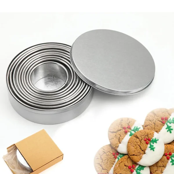 Mousse Ring Set 304 Stainless Steel Diameter 3 12cm Cookie Cutter Round Waffle Makers Kitchen Baking 1