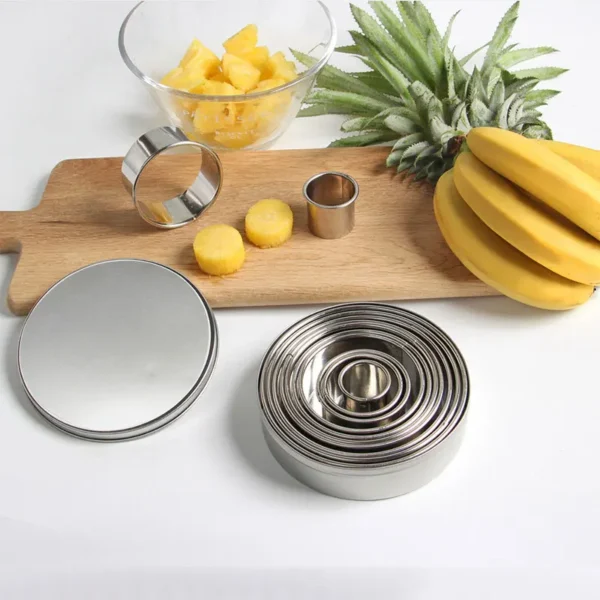 Mousse Ring Set 304 Stainless Steel Diameter 3 12cm Cookie Cutter Round Waffle Makers Kitchen Baking 2