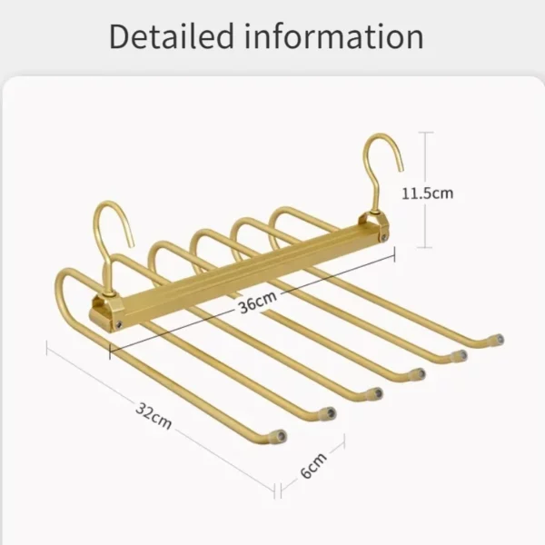 Multi Function Magic Pants Hangers Rotatable Folding Aluminum Alloy Trouser Hanger Non Slip 6 In 1 4