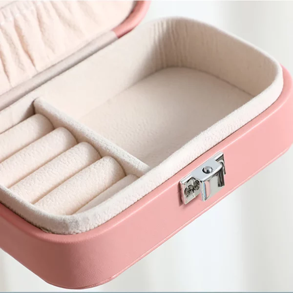 New Jewelry Organizer Display Travel Jewelry Case Portable Locket Necklace Box Pu Leather Storage Earring Ring 2