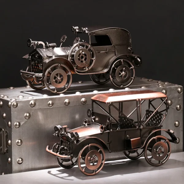 New vintage home decor modern classic car model decoration living room office desktop metal crafts room 3