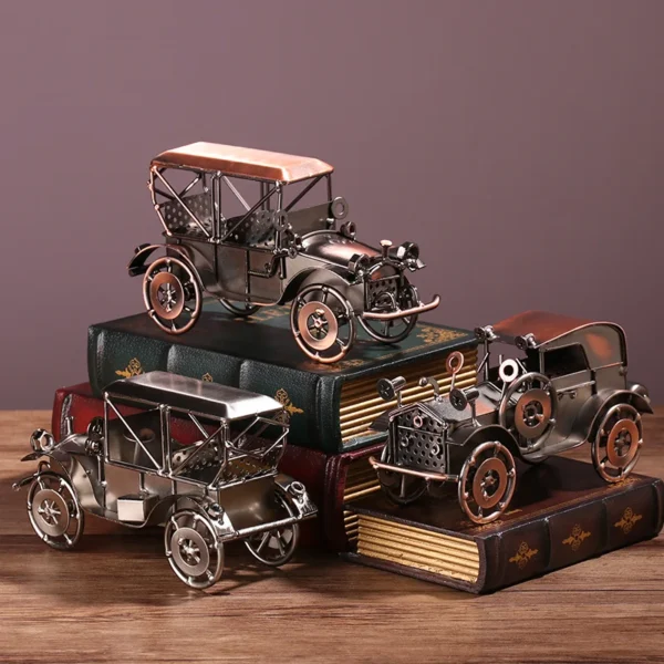 New vintage home decor modern classic car model decoration living room office desktop metal crafts room 4