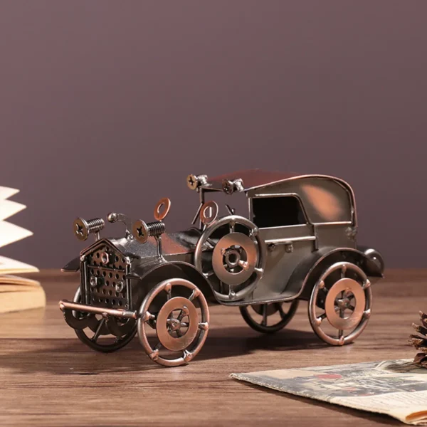 New vintage home decor modern classic car model decoration living room office desktop metal crafts room 5