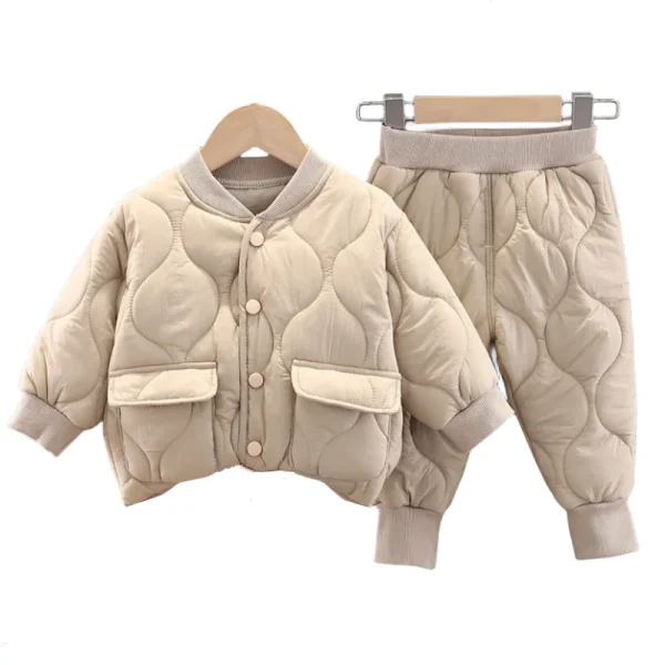 New Winter Autumn Baby Boys Clothes Full Sleeve Solid Pants 2pcs Set Cotton Warm Ski Suit 5