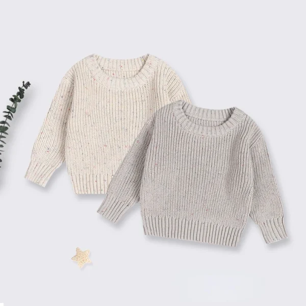 New Winter Baby Loose Sweater Knitted Baby Boy Girl Clothes Round Neck Kid Toddler Girl Boy