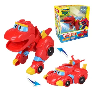 Newest Min Gogo Dino Abs Deformation Car Airplane Action Figures Rex Ping Viki Tomo Transformation Dinosaur