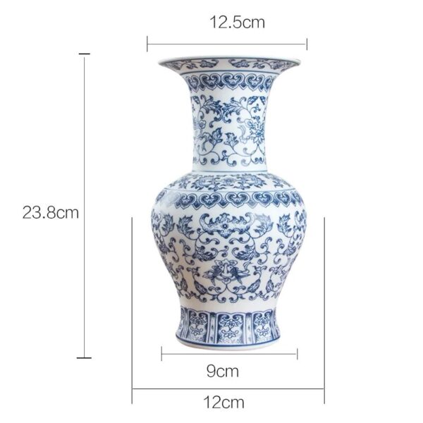 No Glazed Blue And White Porcelain Vases Interlocking Lotus Design Flower Ceramic Vase Home Decoration Jingdezhen 5