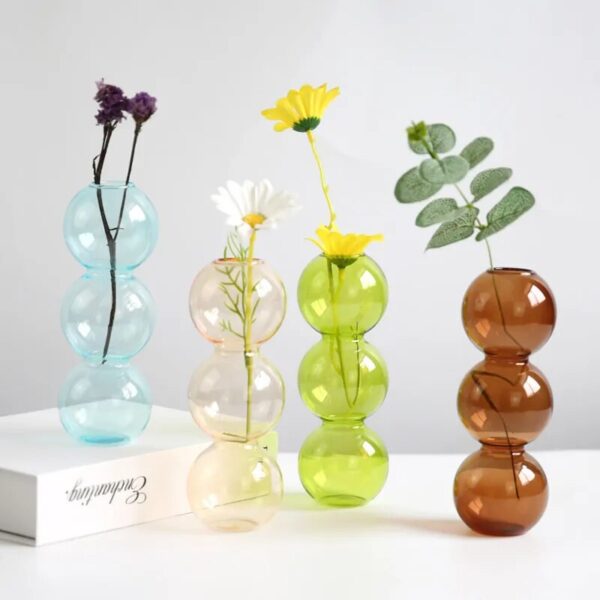 Nordic Glass Vase Home Decor Living Room Decoration Terrarium Flower Vase Plant Pots Decorative Home Accessories 3