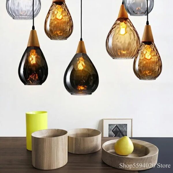 Nordic loft vintage glass pendant lights led pendant lamp coffee decor hanging lamp suspension luminaire led 2