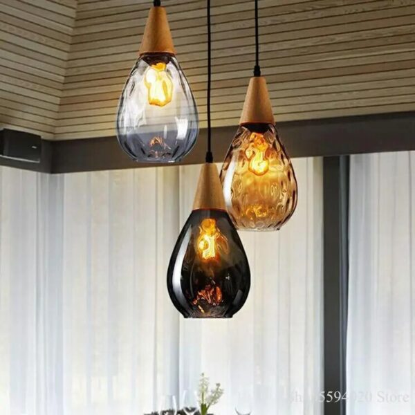 Nordic loft vintage glass pendant lights led pendant lamp coffee decor hanging lamp suspension luminaire led 3