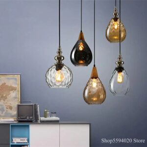 Nordic Loft Vintage Glass Pendant Lights Led Pendant Lamp Coffee Decor Hanging Lamp Suspension Luminaire Led