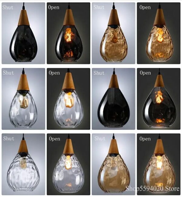 Nordic loft vintage glass pendant lights led pendant lamp coffee decor hanging lamp suspension luminaire led 4