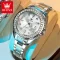 Olevs Original Diamond Dial Quartz Watch For Women Fashion Elegant Ladies Watches Stainless Steel Waterproof Women