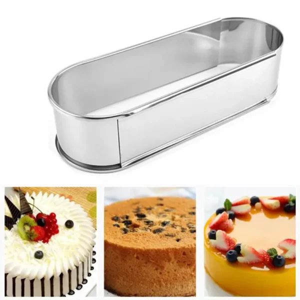 Oval Freely Adjustable Mousse Ring Cake Mold Stainless Steel Kitchen Baking Tool 4