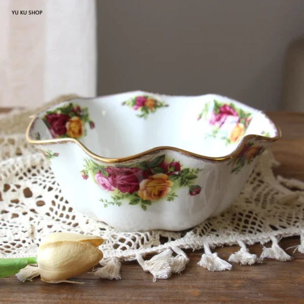 Phnom penh rose tableware bone china dinnerware plate dinner set coffee cup english afternoon tea western 2
