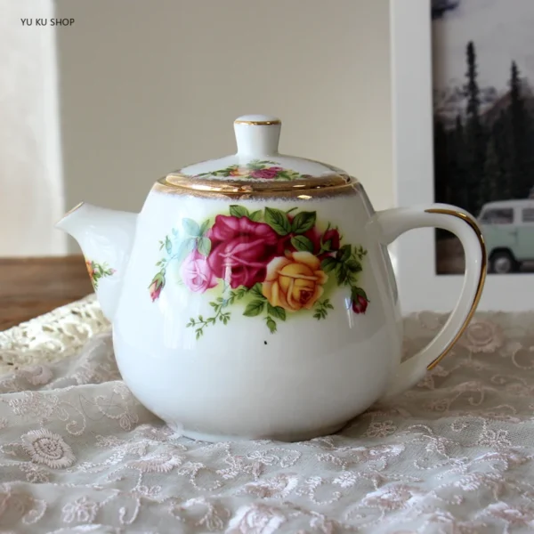 Phnom penh rose tableware bone china dinnerware plate dinner set coffee cup english afternoon tea western 5