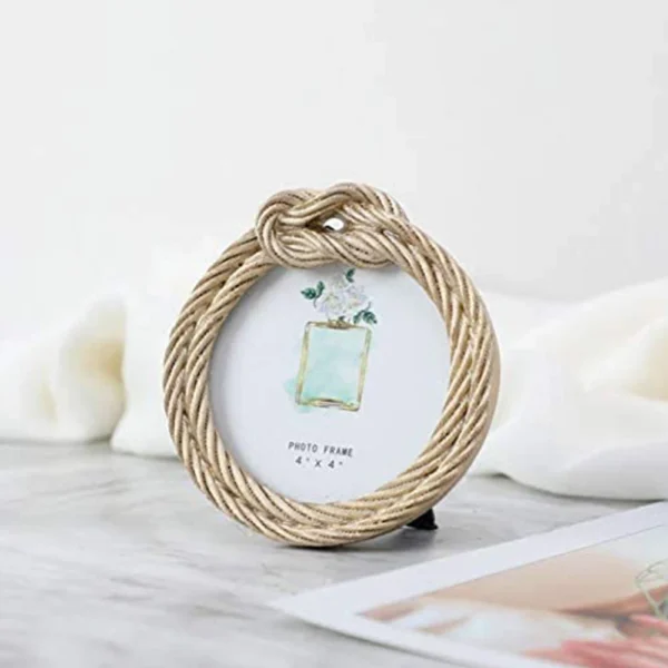 Photo Frame Resin Hemp Rope Photo Frame European Retro Rectangular Round Wedding Photo Frame Home Decoration 3