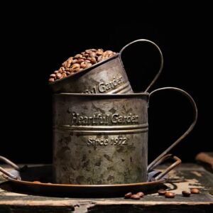 Photography Props Retro Handle Cup Drinkware Wrought Iron Flower Bucket Vintage English Printing Home Decor Gourmet