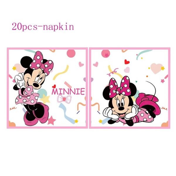 Pink Minnie Mouse Party Baby Shower Happy Birthday Party Decor Girl Party Supplies Decoration Cup Plate 1